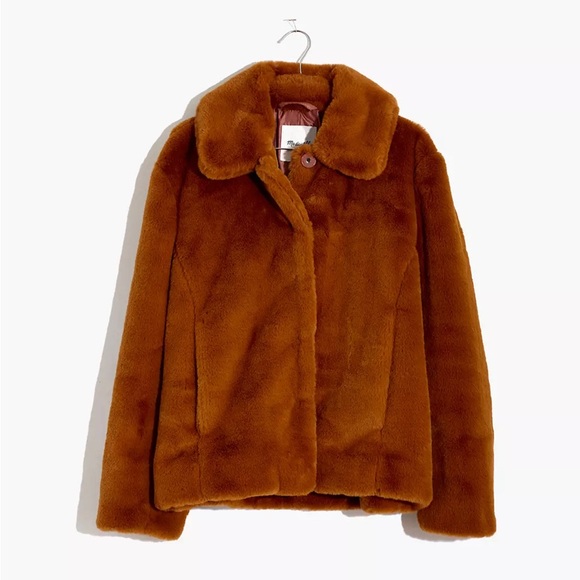 NWT | Madewell | Faux-Fur Crop Coat - Picture 6 of 16